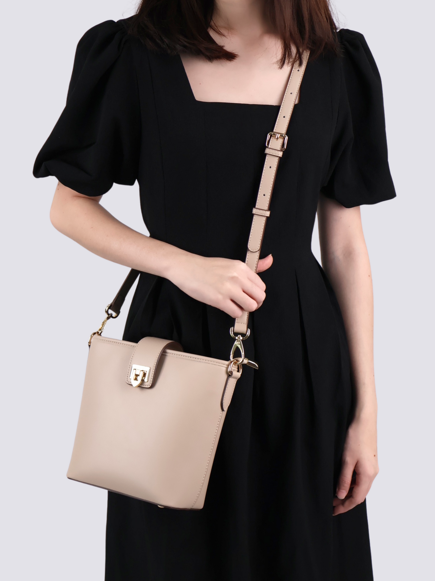 Molly Push-Lock Bucket Bag