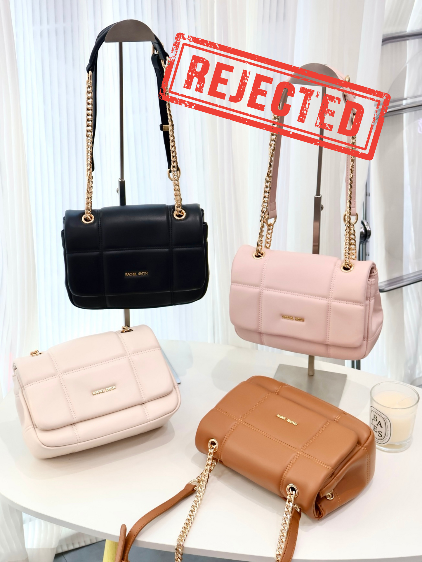 (Rejected Sales) Gina Square Grid Crossbody Bag