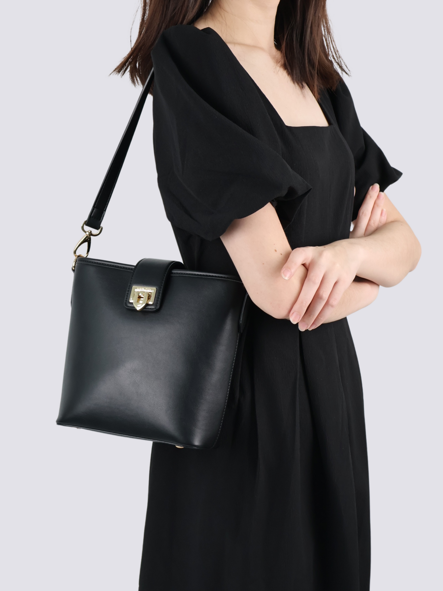 Molly Push-Lock Bucket Bag