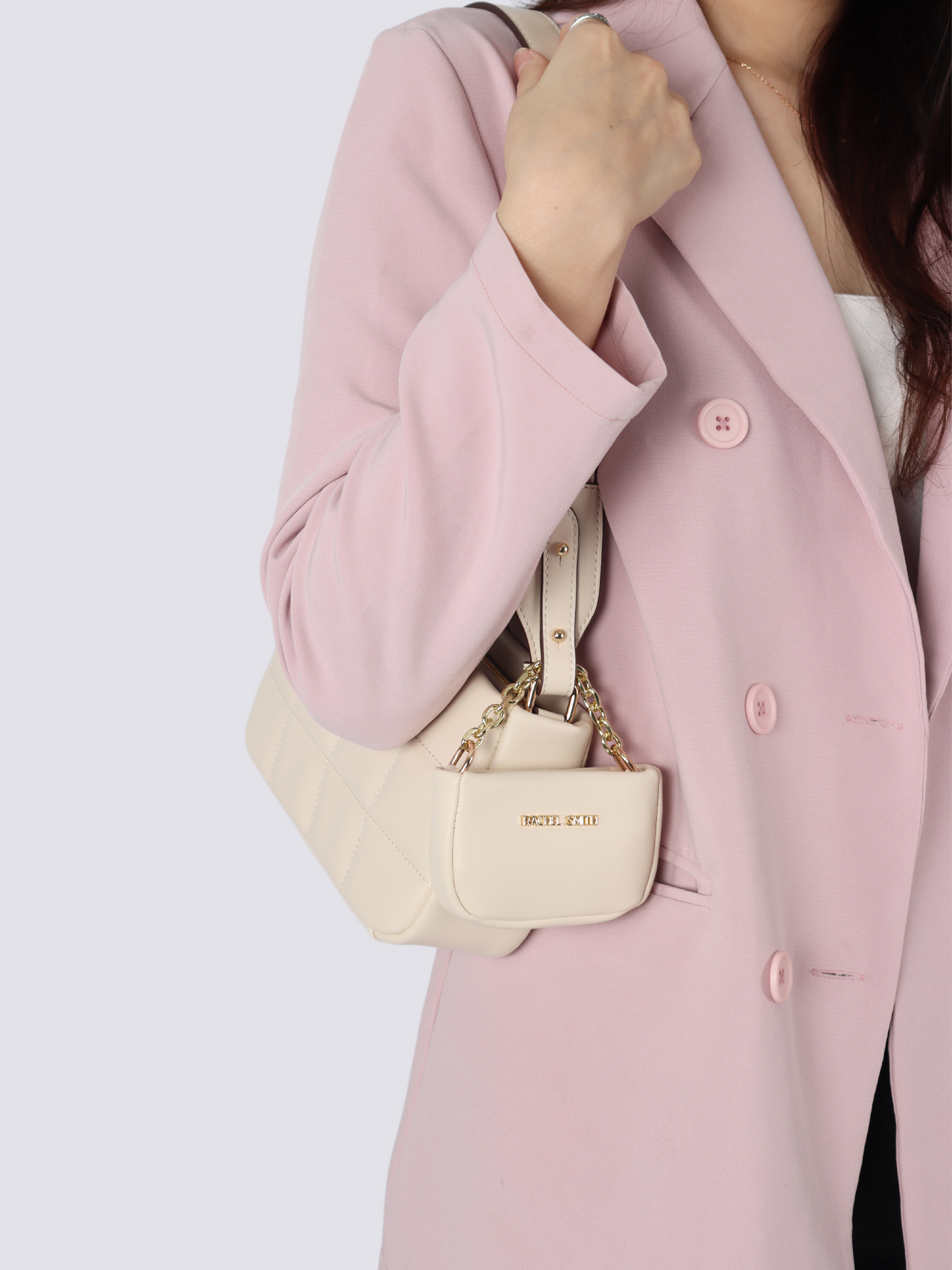 Nancy Square Grid Hobo Bag