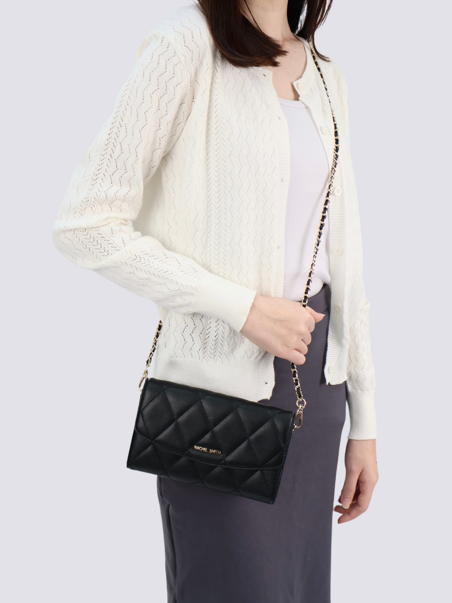 Krystal Quilted Wallet On Chain