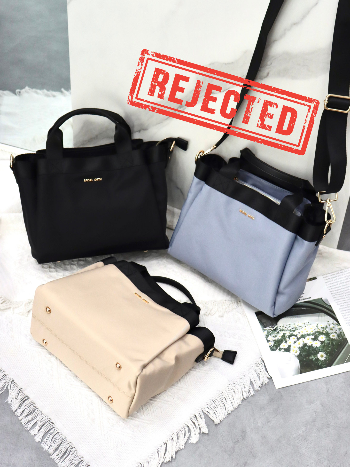 (Rejected Sales) Denise Nylon Multi-Purpose Tote Bag