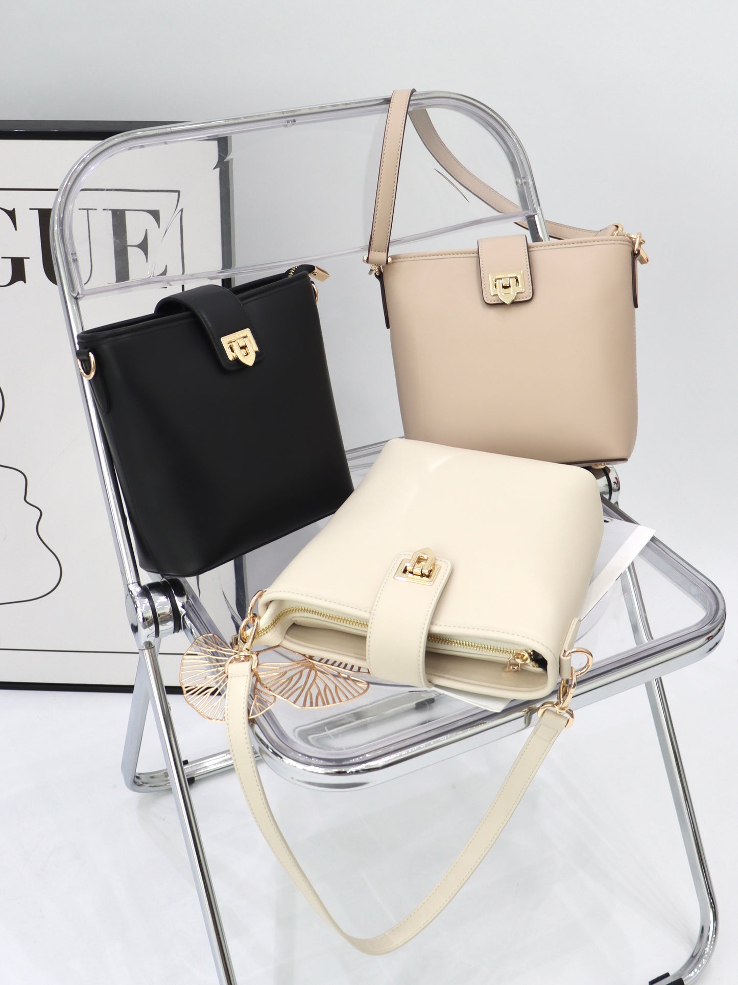 Molly Push-Lock Bucket Bag