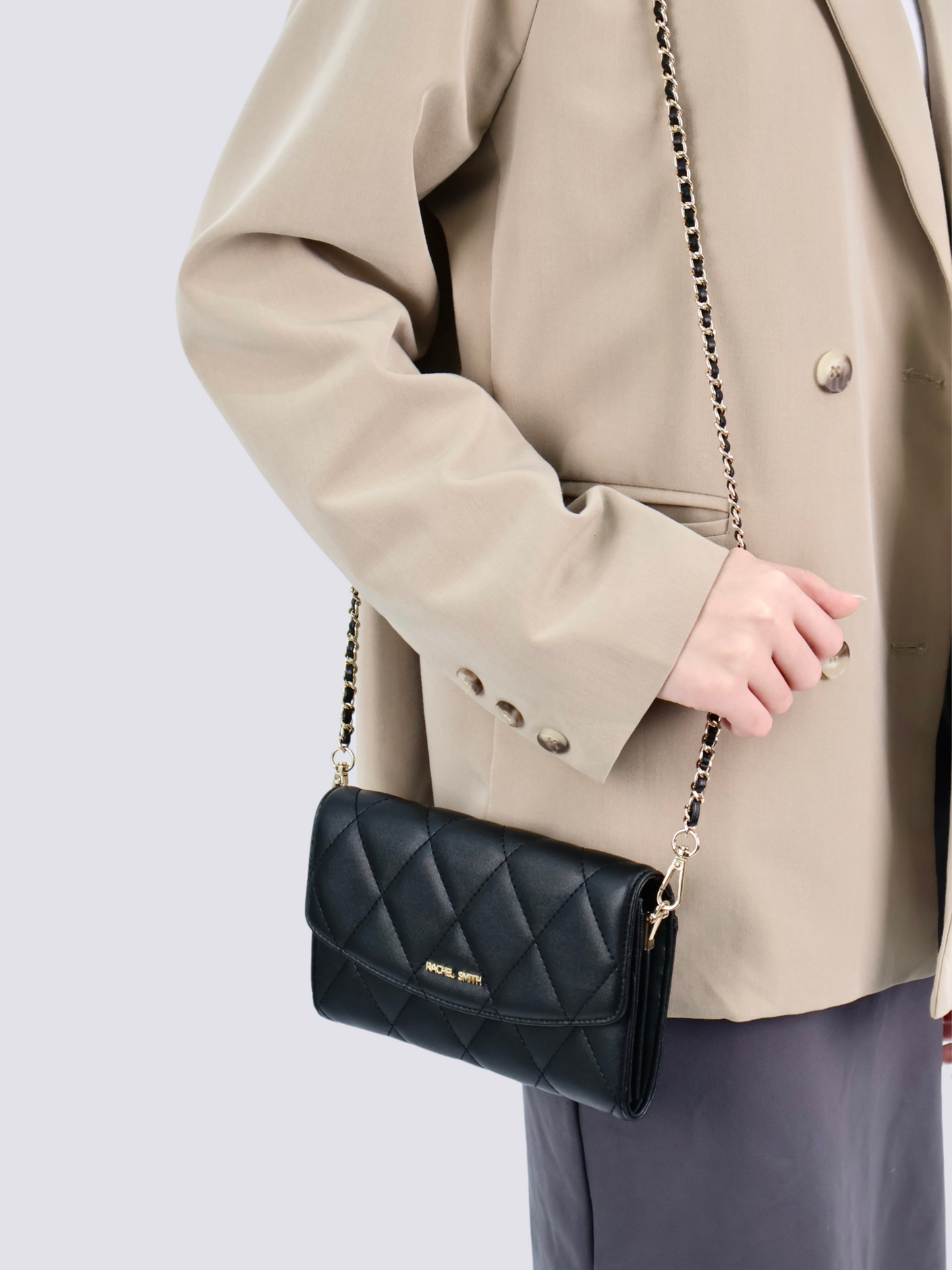 Krystal Quilted Wallet On Chain