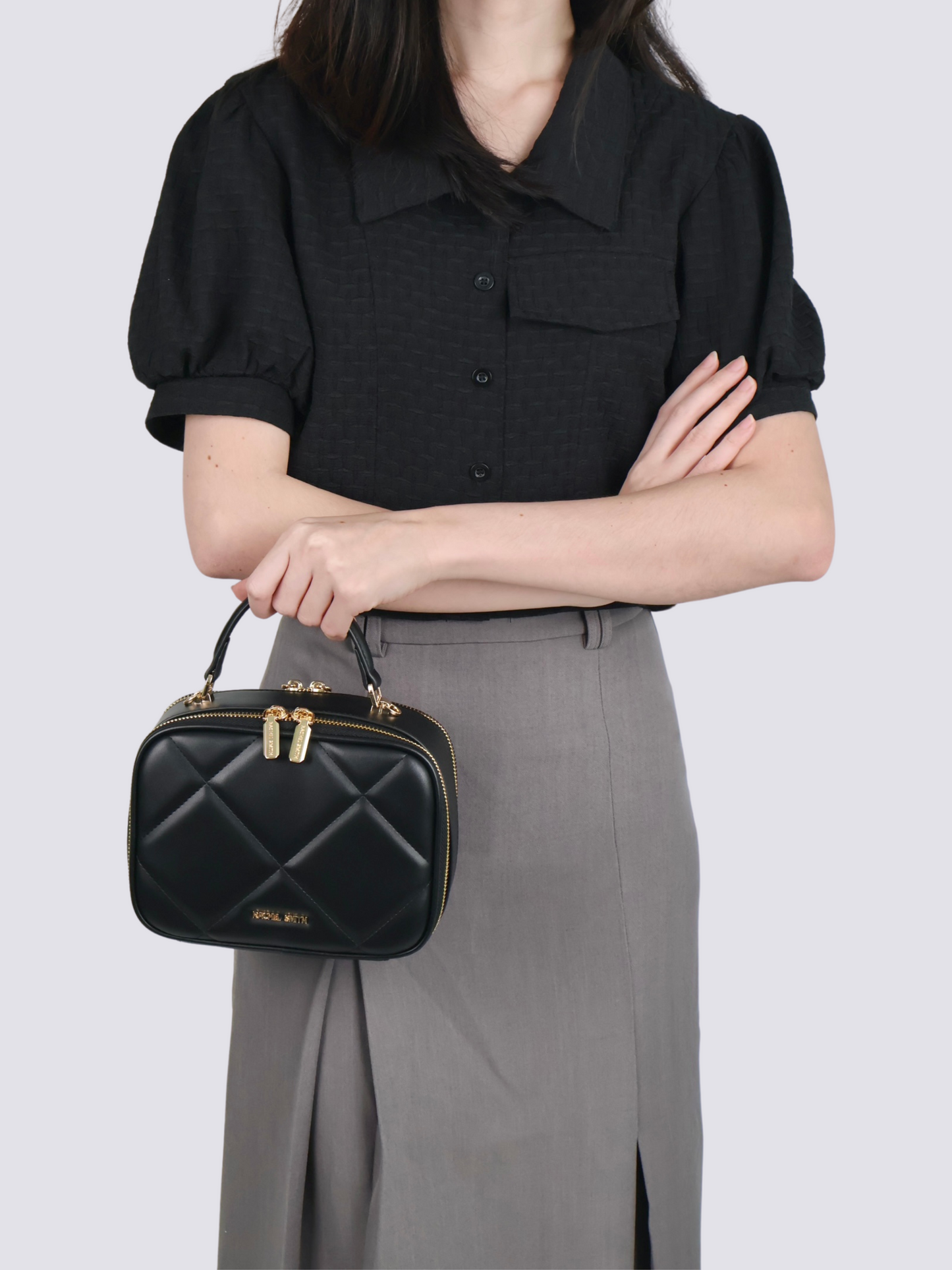 Hebe Quilted Boxy Crossbody Bag