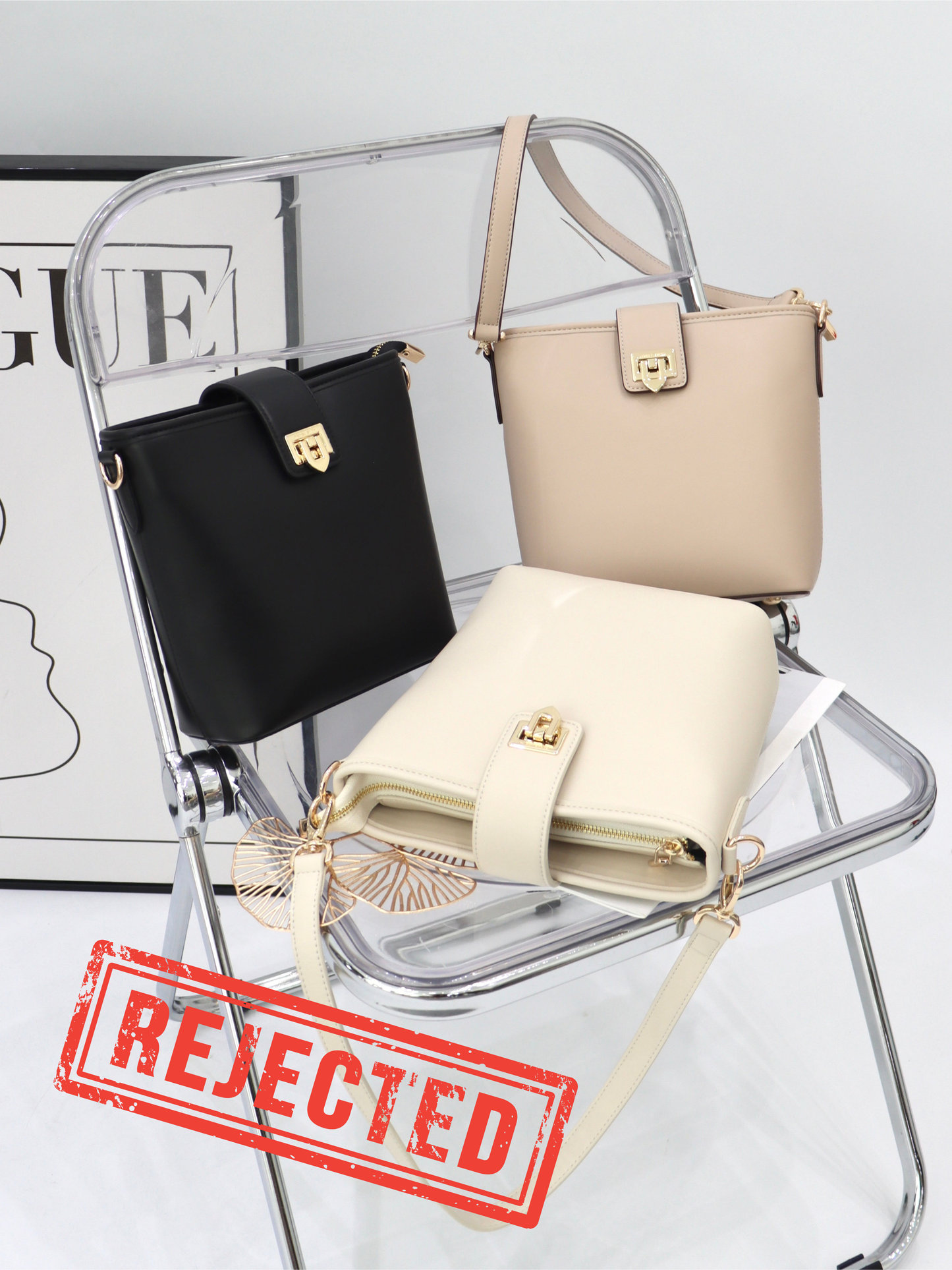 (Rejected Sales) Molly Push-Lock Bucket Bag