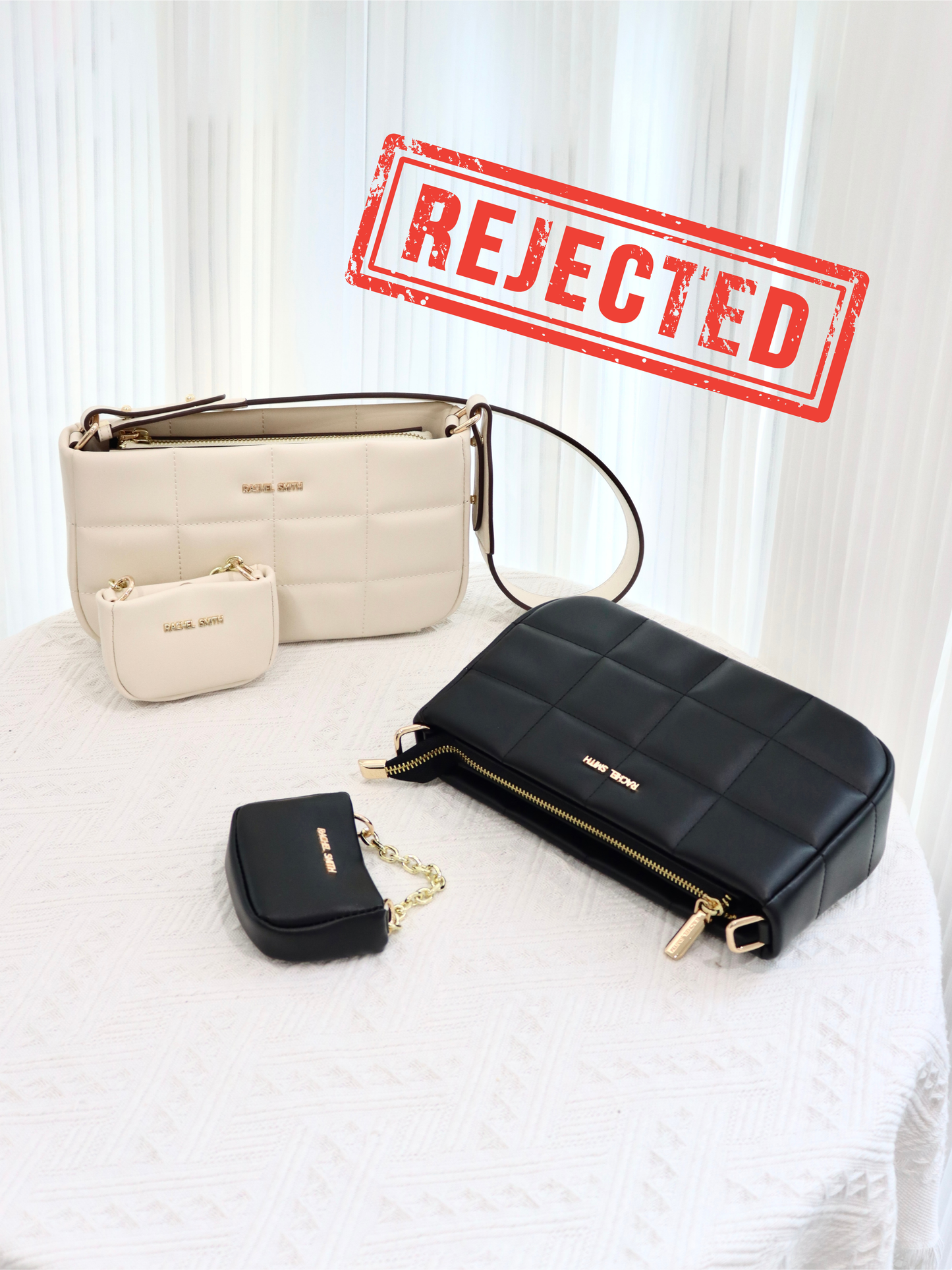 (Rejected Sales) Nancy Square Grid Hobo Bag