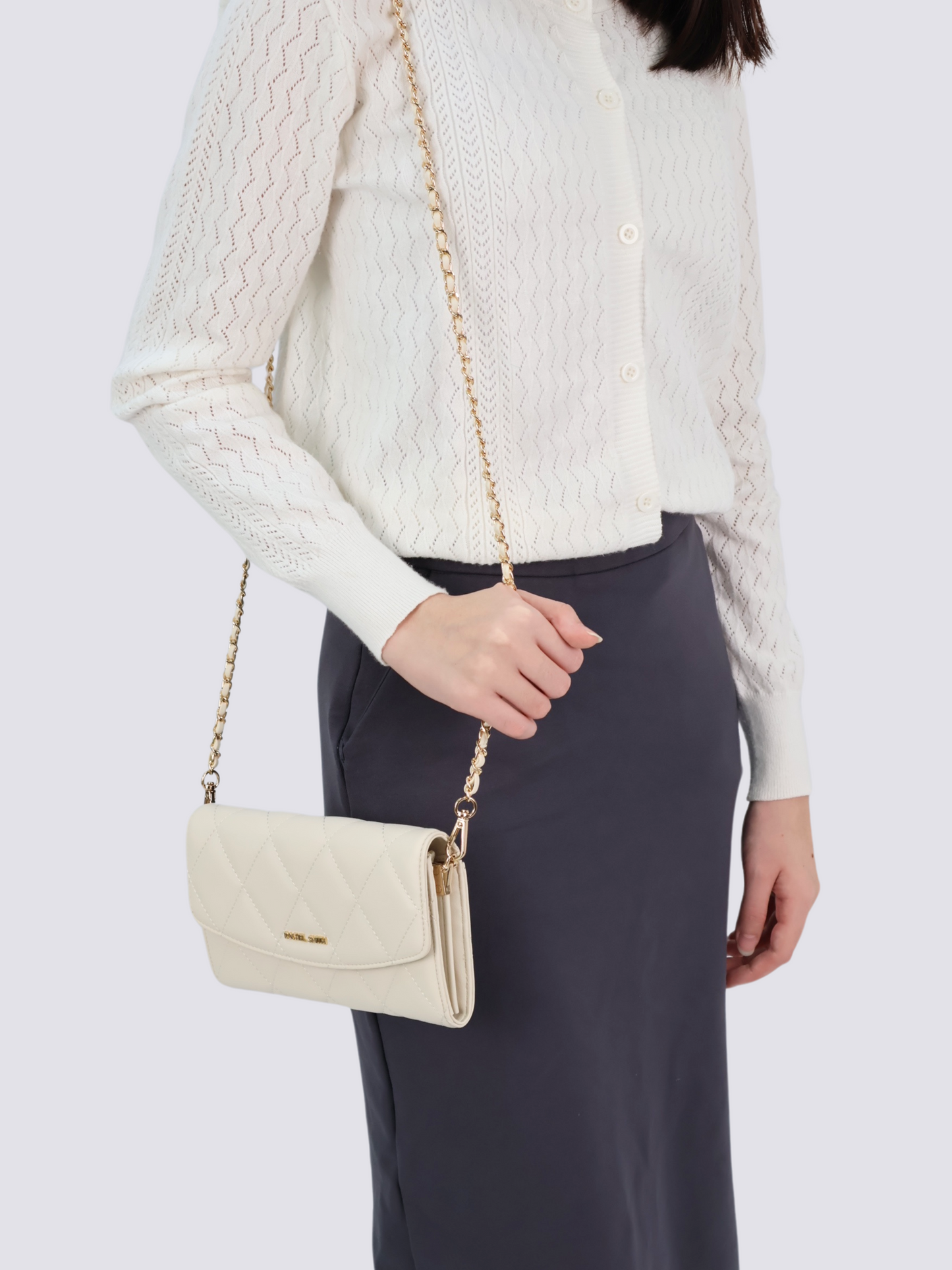 Krystal Quilted Wallet On Chain