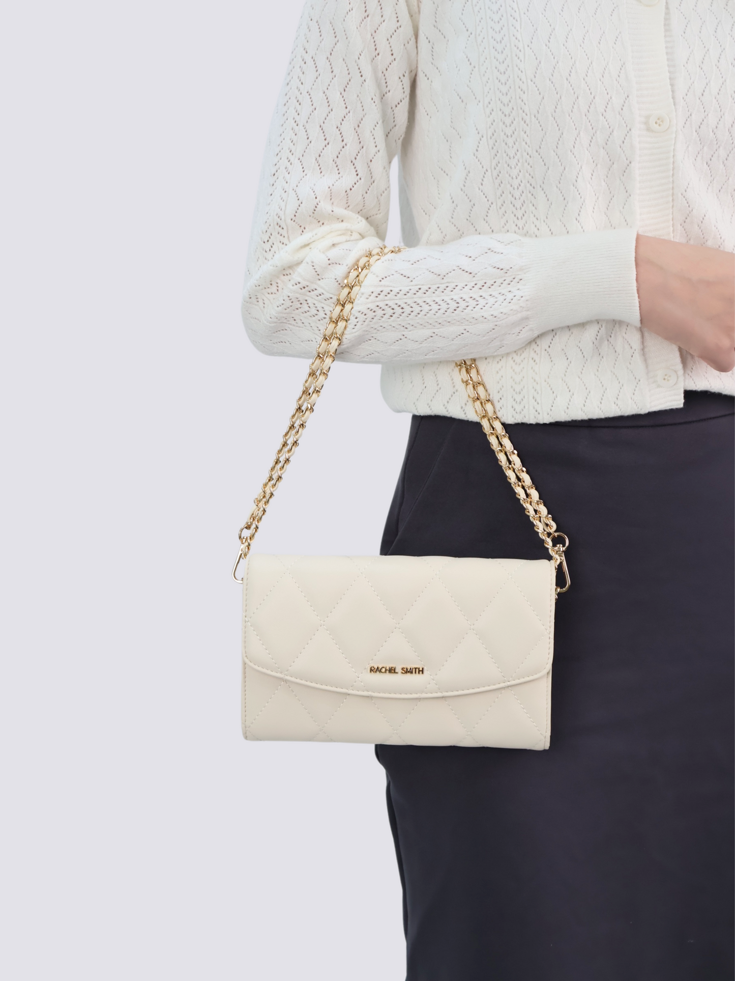 Krystal Quilted Wallet On Chain