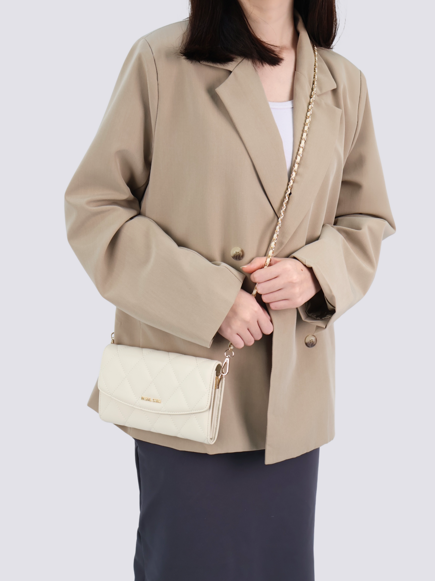 Krystal Quilted Wallet On Chain