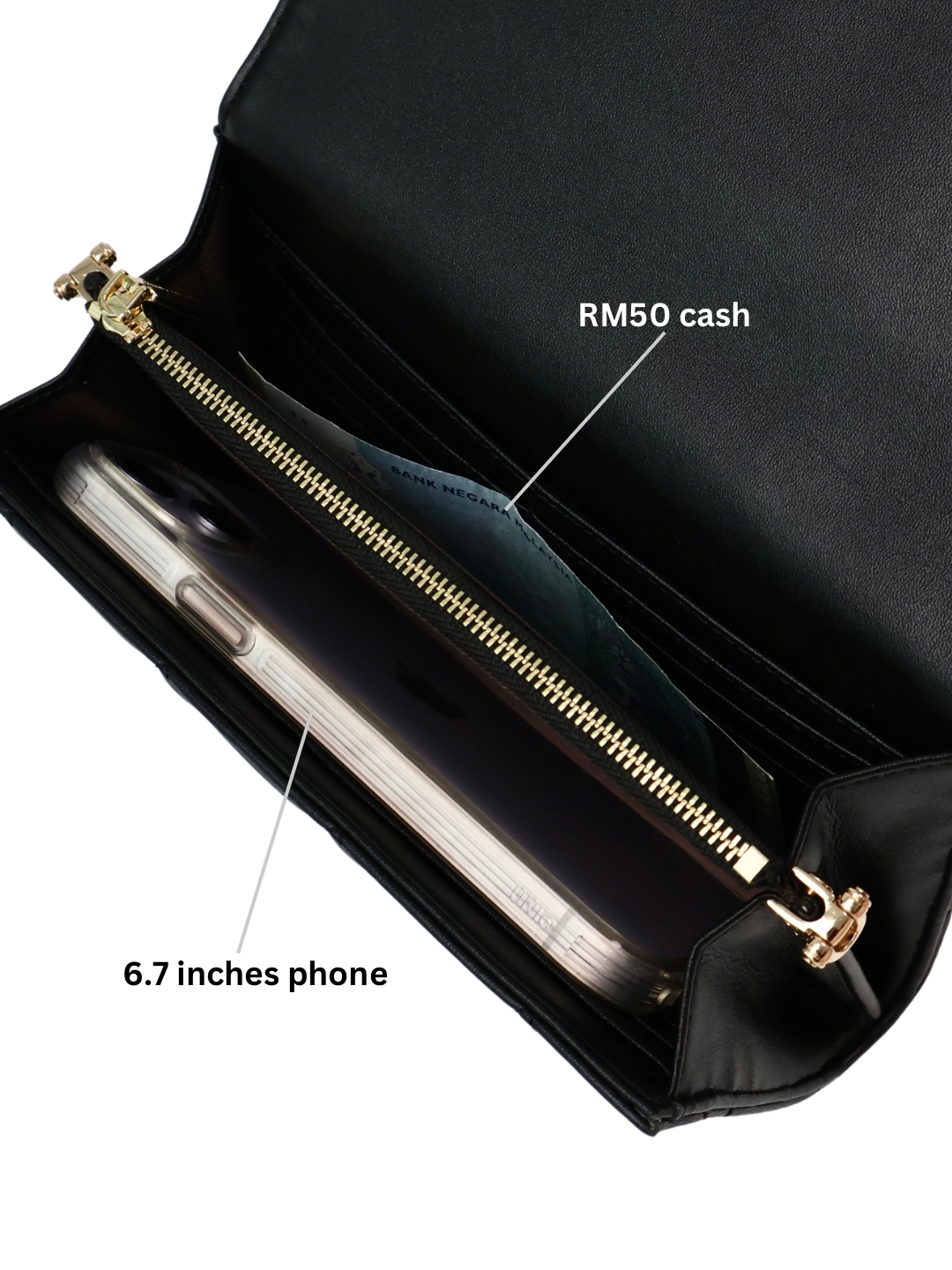 Krystal Quilted Wallet On Chain