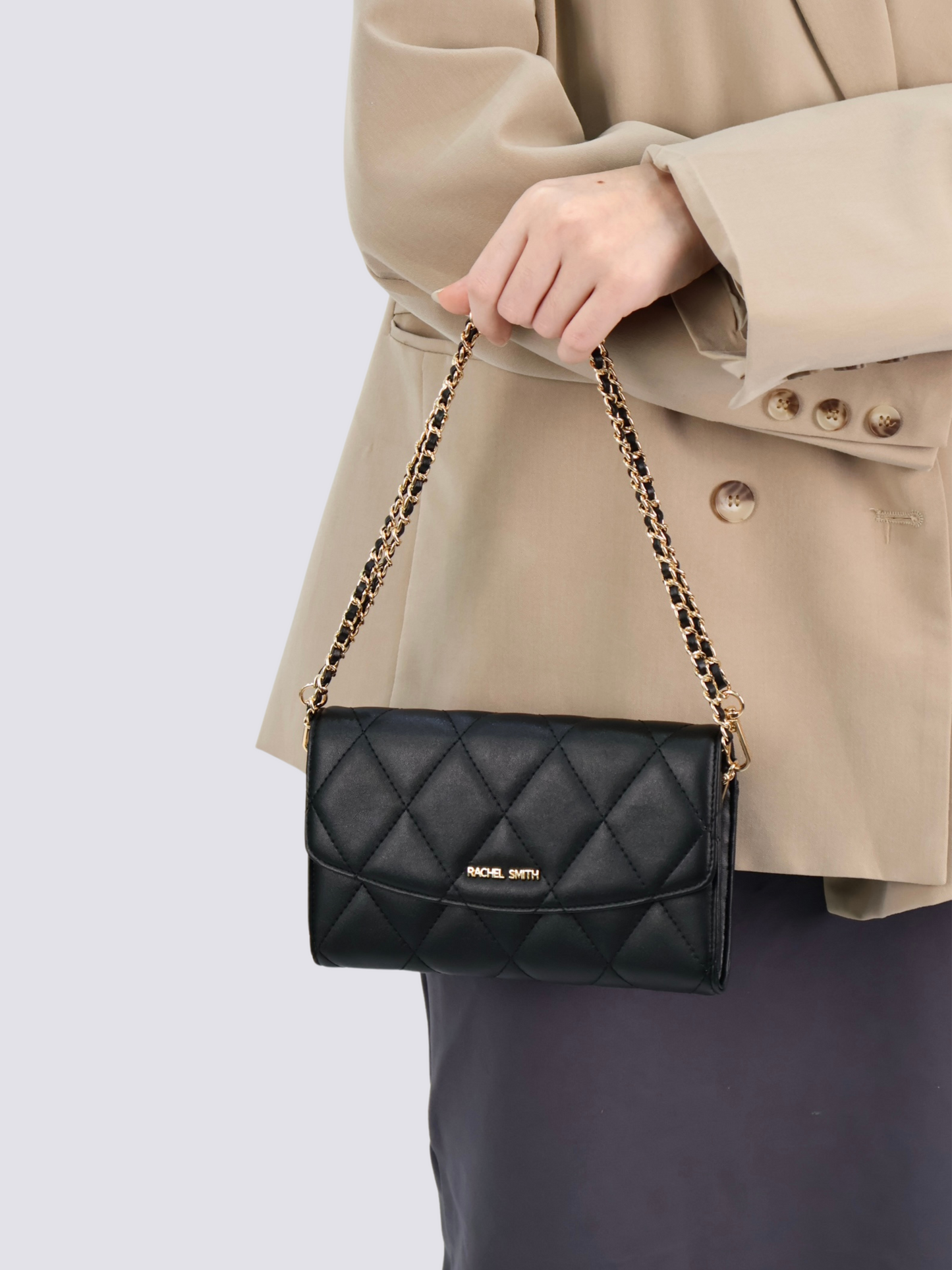 Krystal Quilted Wallet On Chain