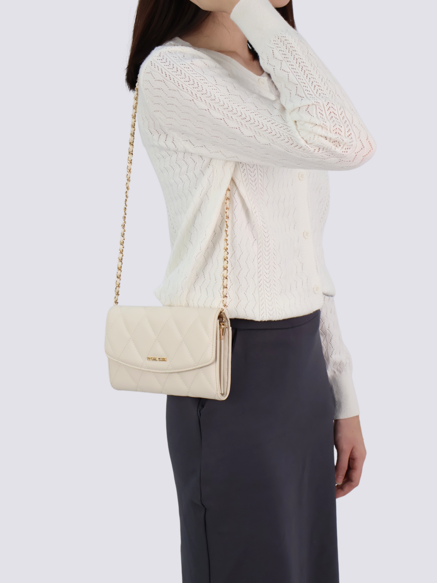 Krystal Quilted Wallet On Chain