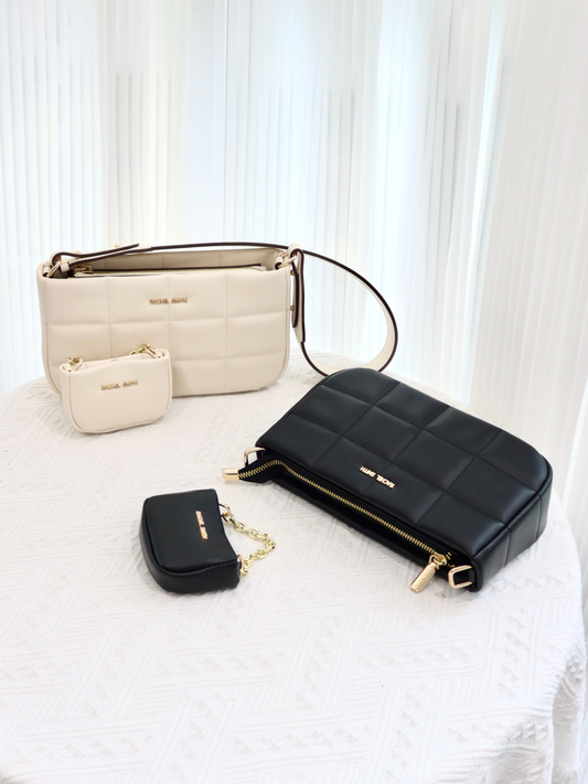 Nancy Square Grid Hobo Bag