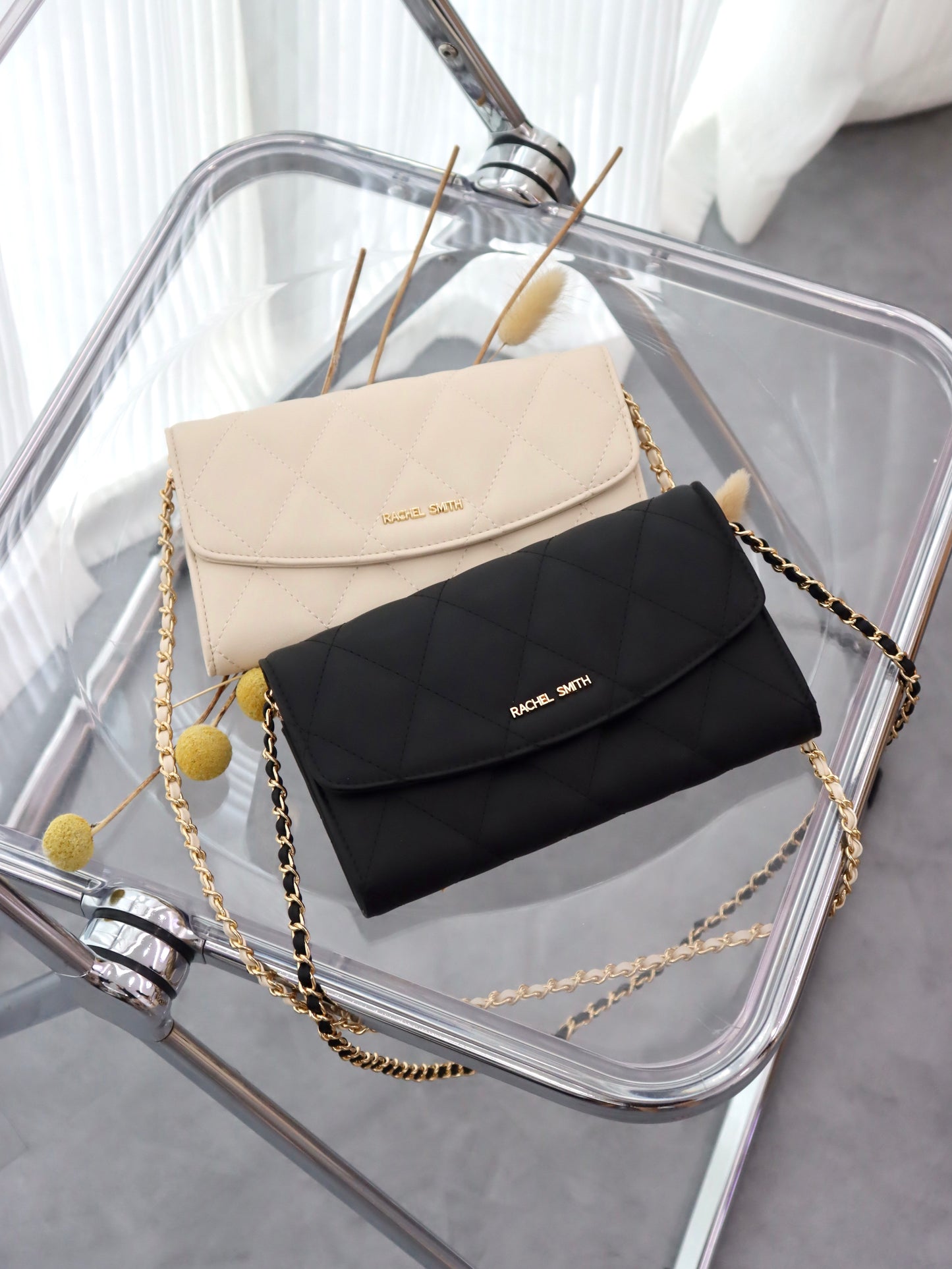 Krystal Quilted Wallet On Chain