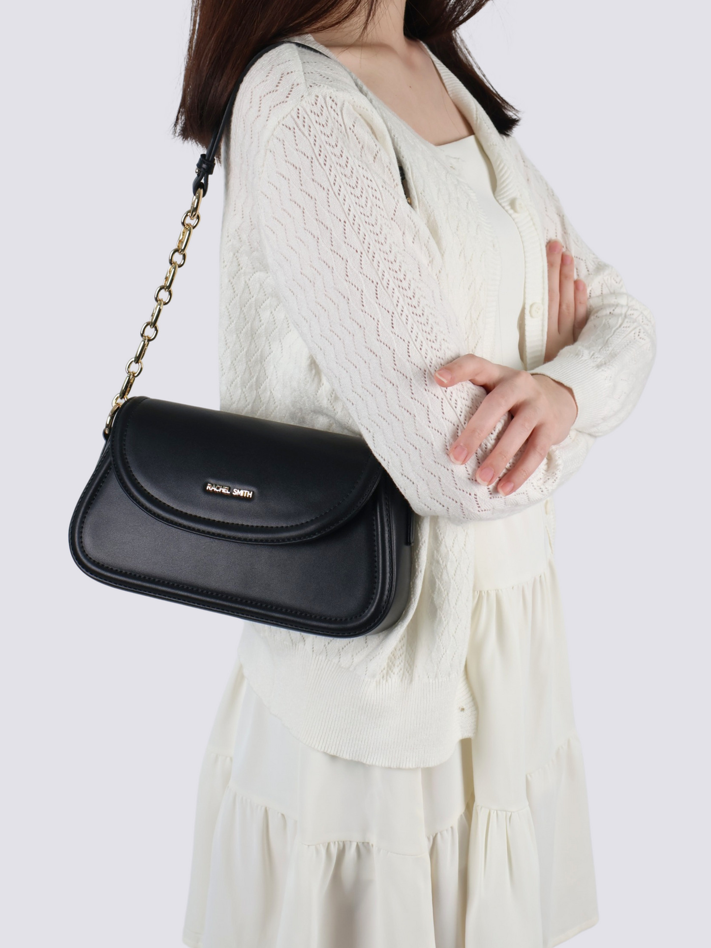 Ivory Saddle Crossbody Bag