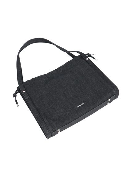 Jane Denim Drawstring Tote Bag