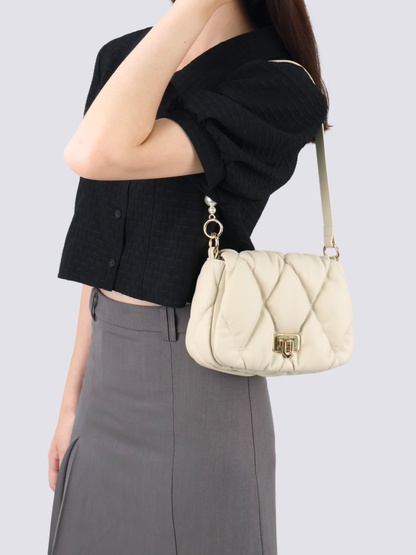 Pearly Push-Lock Quilted Bag