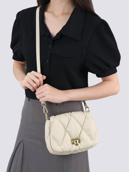 Pearly Push-Lock Quilted Bag