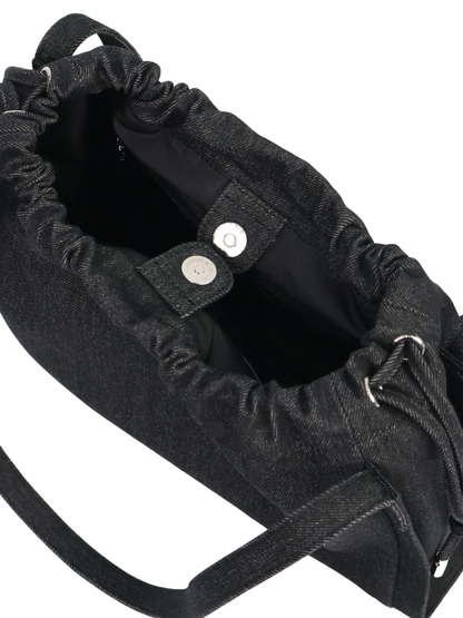 Jane Denim Drawstring Tote Bag