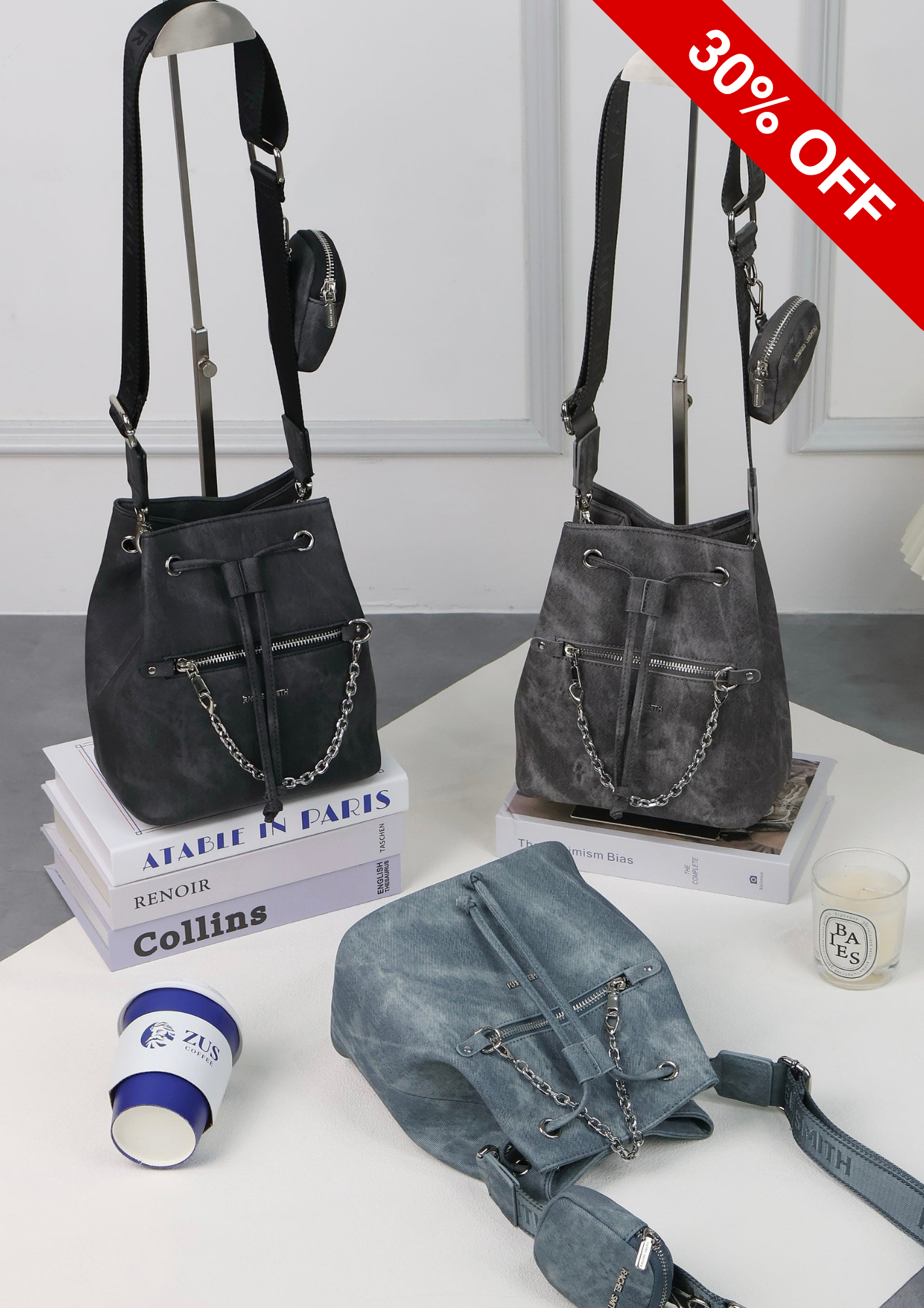 Ariel Denim Bucket Bag