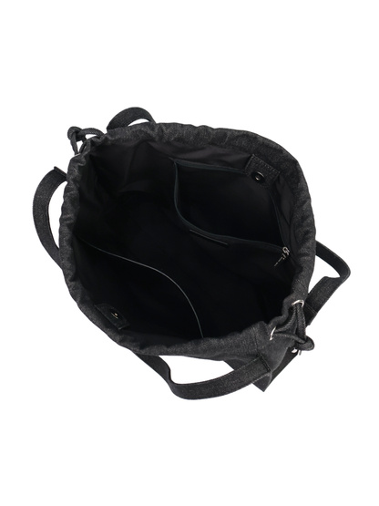 Jane Denim Drawstring Tote Bag