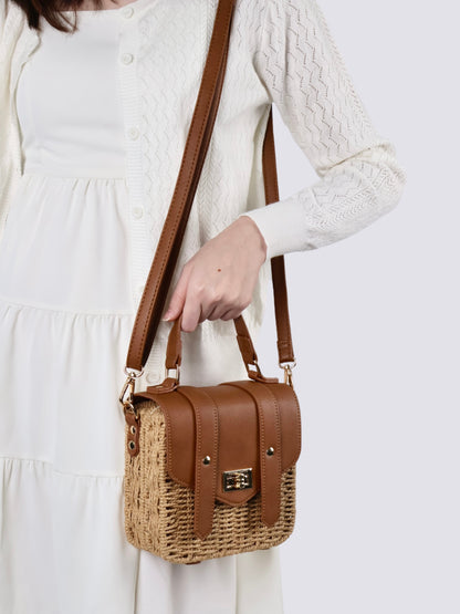 Summer Woven Crossbody Sling Bag