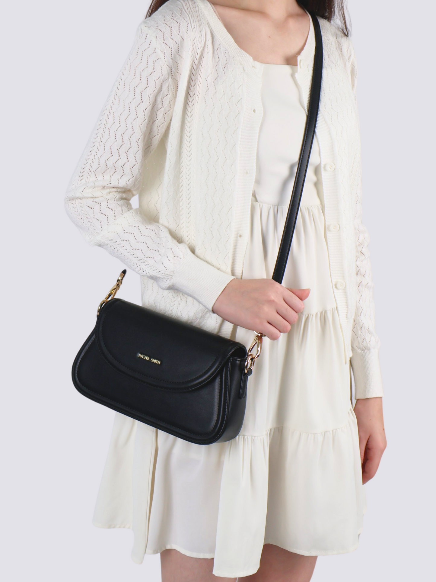 Ivory Saddle Crossbody Bag