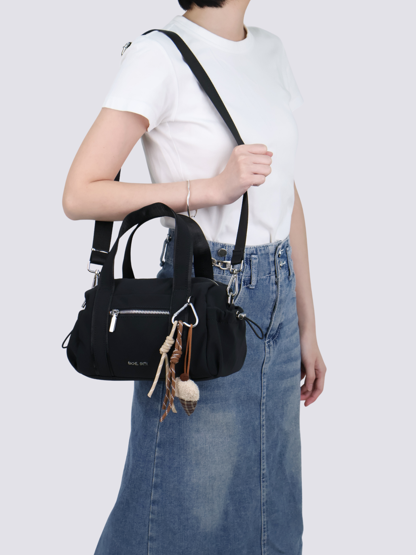 Stephy Nylon Boston Bag
