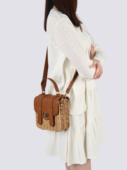 Summer Woven Crossbody Sling Bag