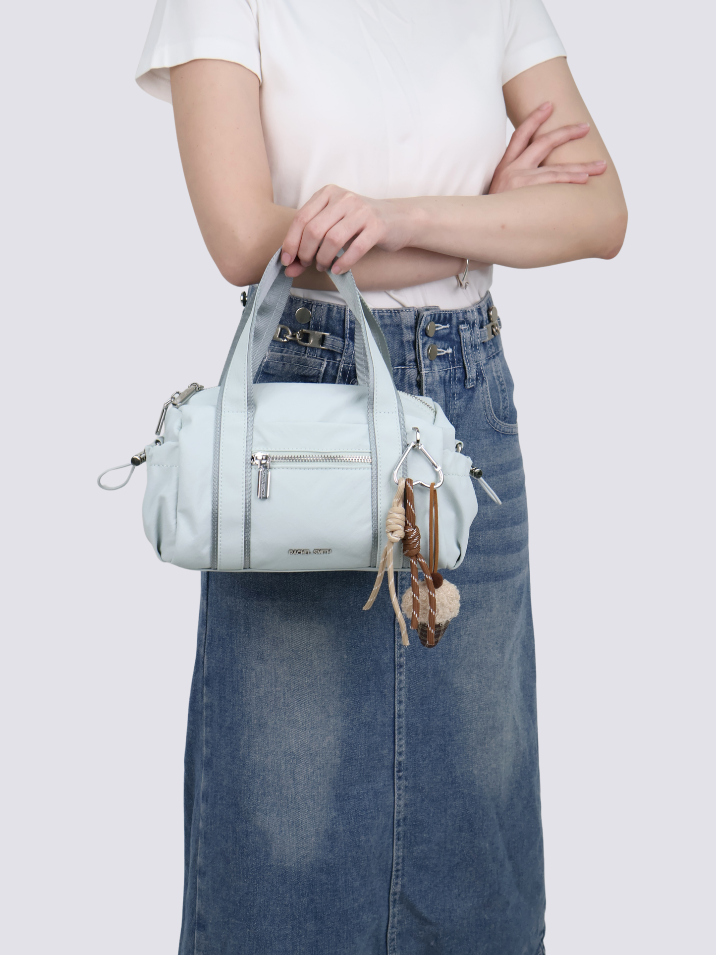 Stephy Nylon Boston Bag