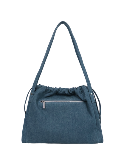 Jane Denim Drawstring Tote Bag