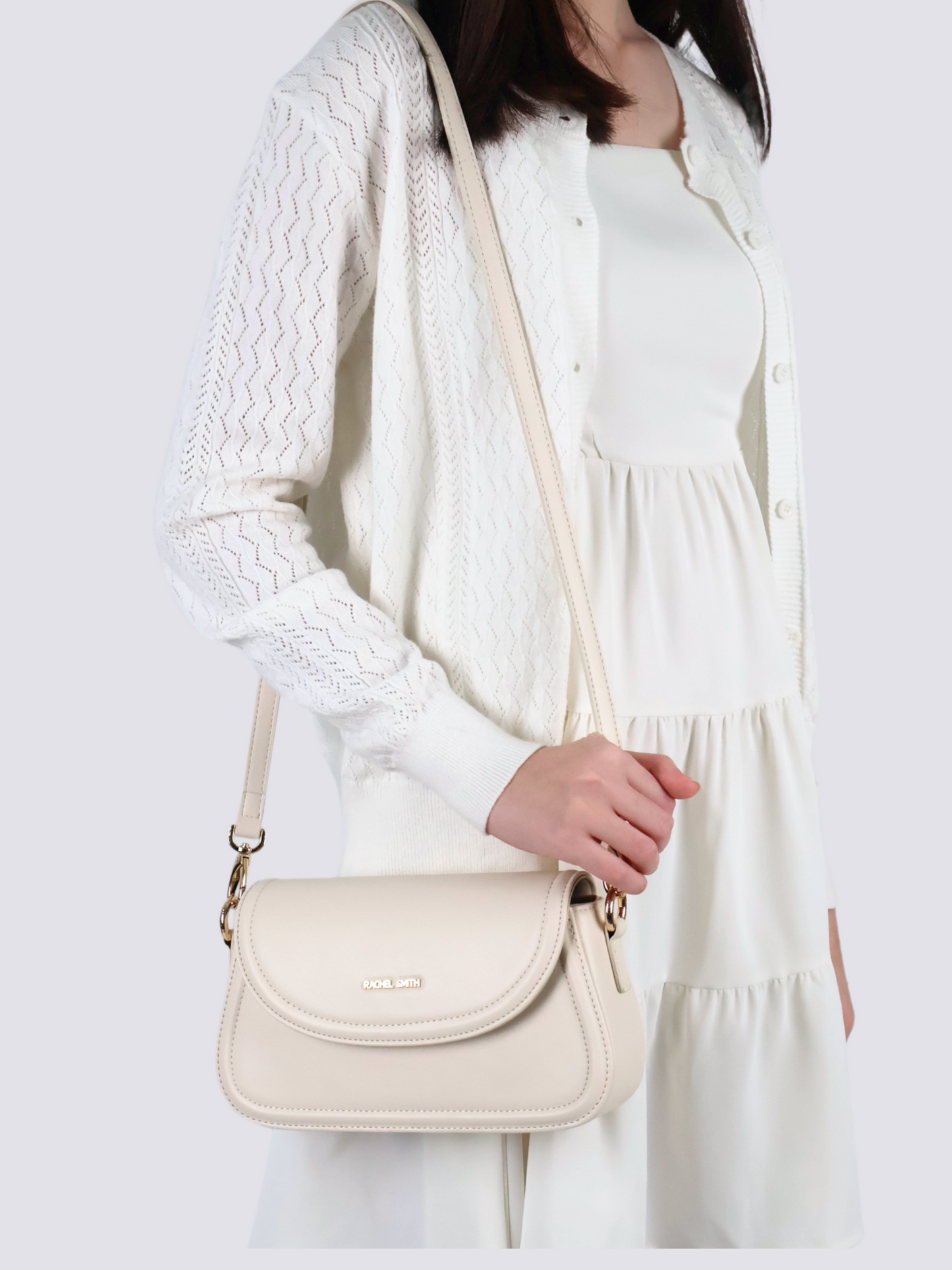 Ivory Saddle Crossbody Bag