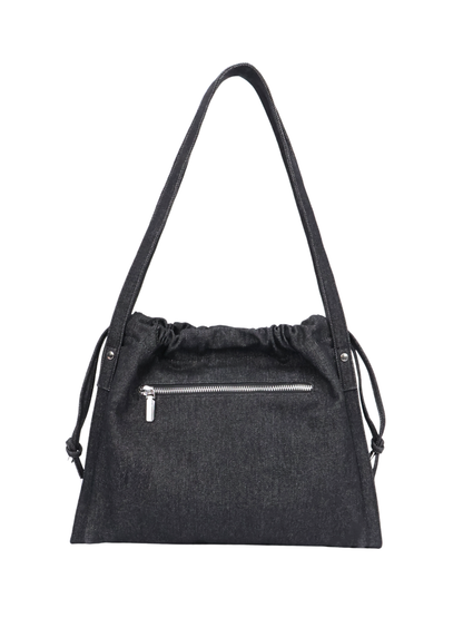Jane Denim Drawstring Tote Bag