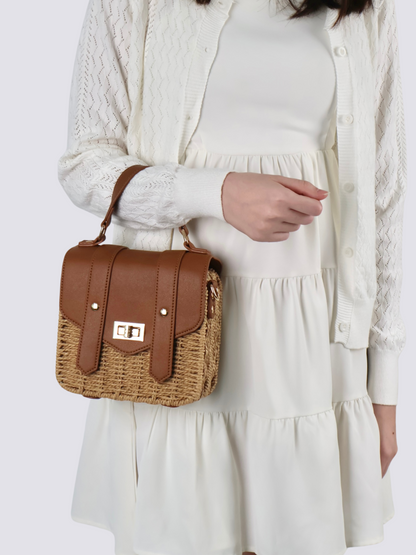 Summer Woven Crossbody Sling Bag