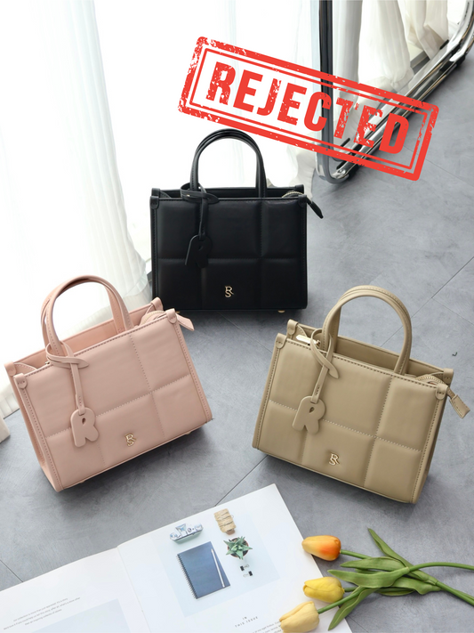 (Rejected Sales) Carmen Square Grid Small Tote Bag
