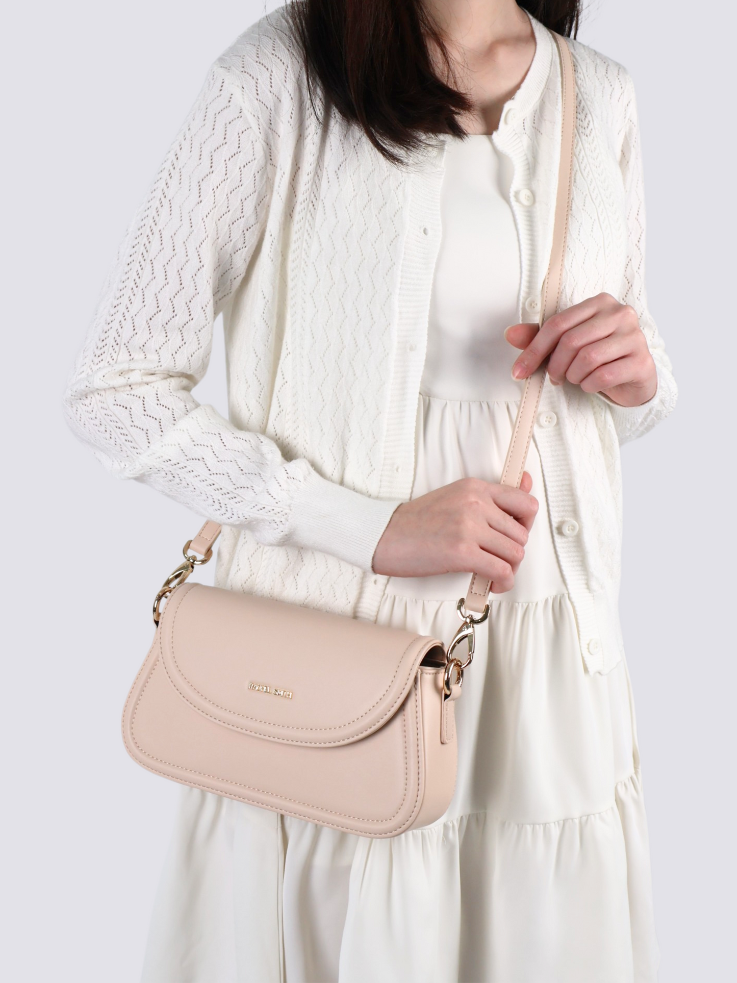 Ivory Saddle Crossbody Bag