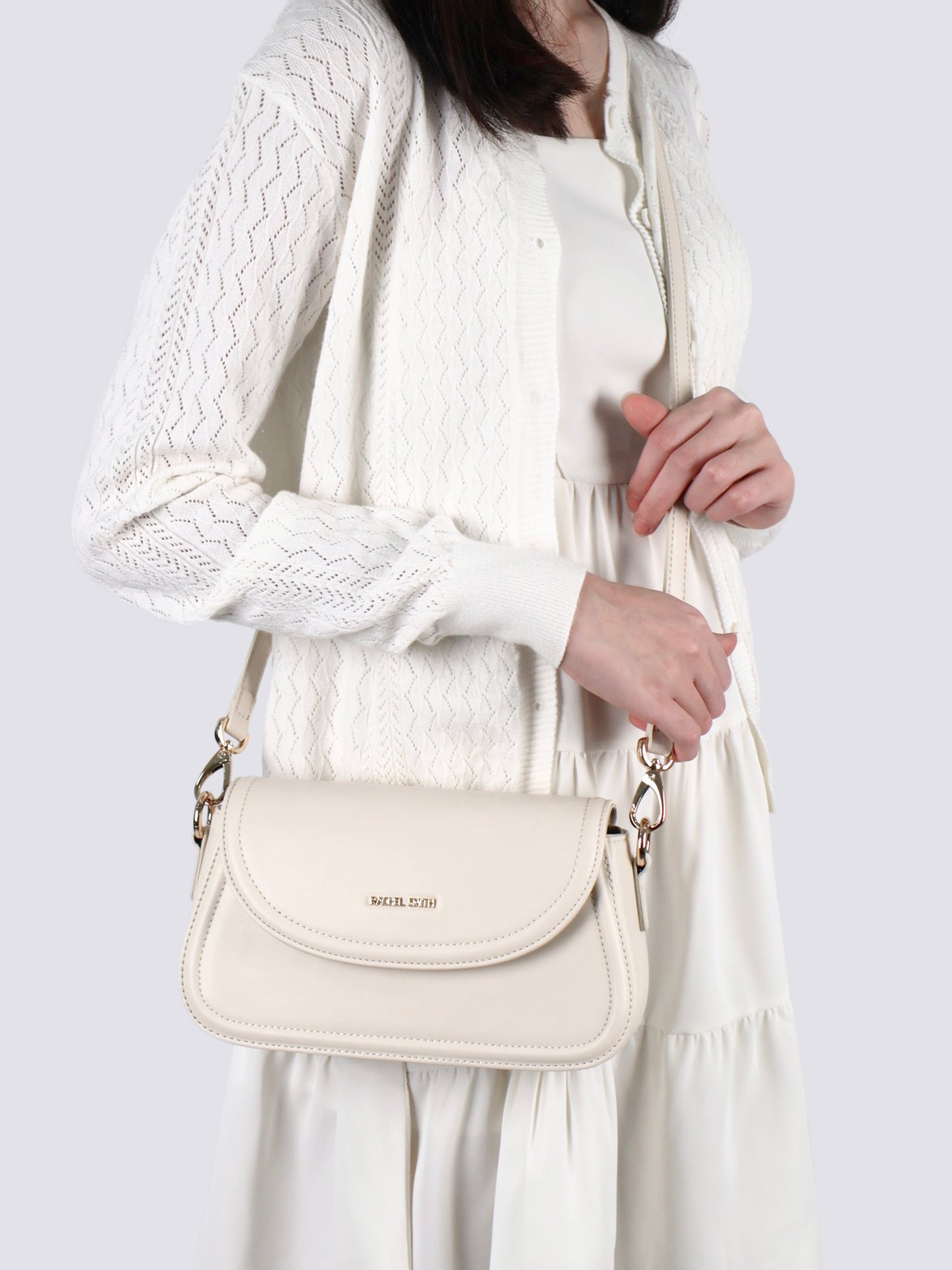 Ivory Saddle Crossbody Bag