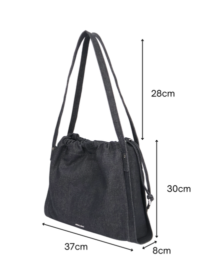 Jane Denim Drawstring Tote Bag