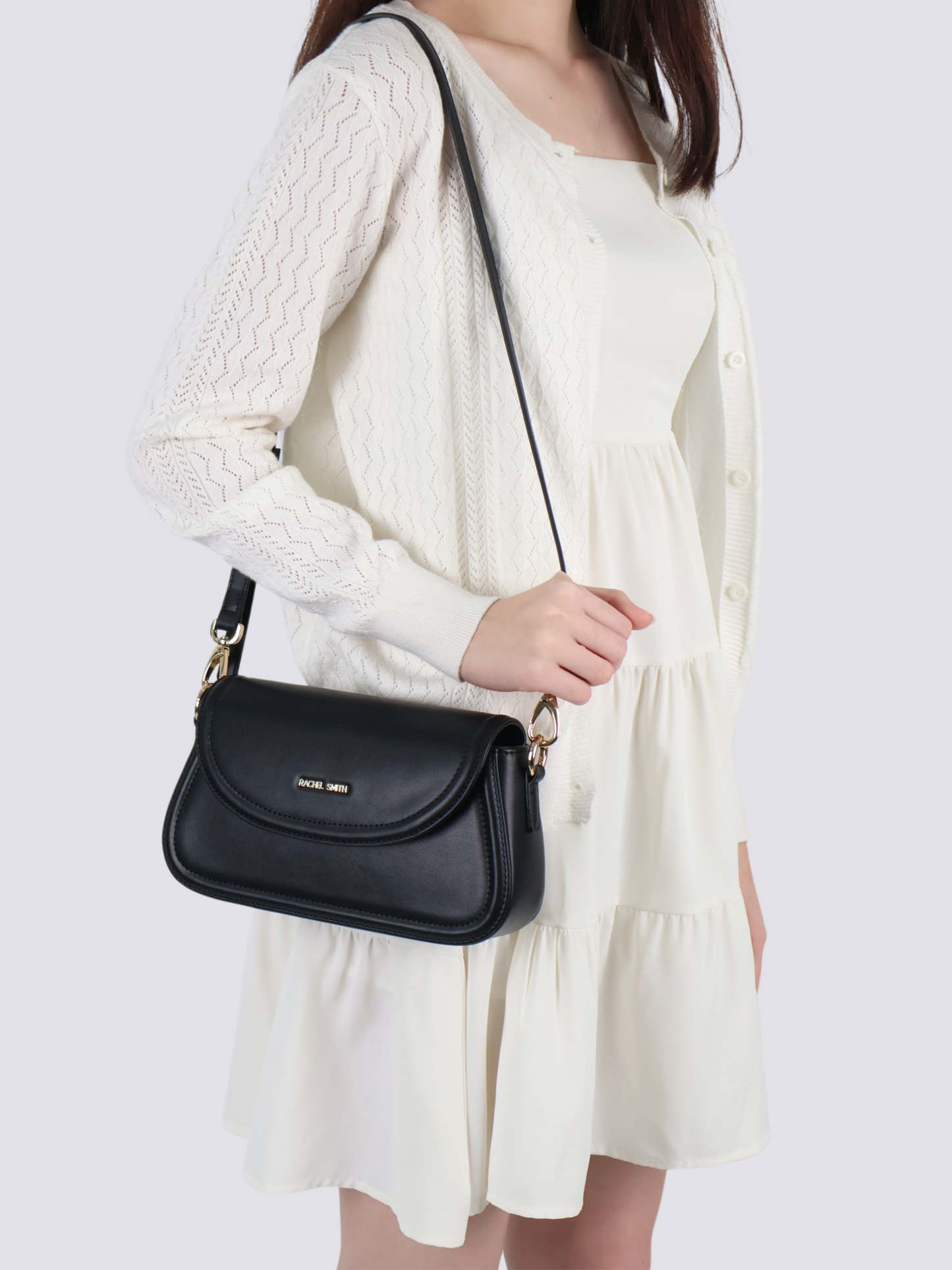 Ivory Saddle Crossbody Bag