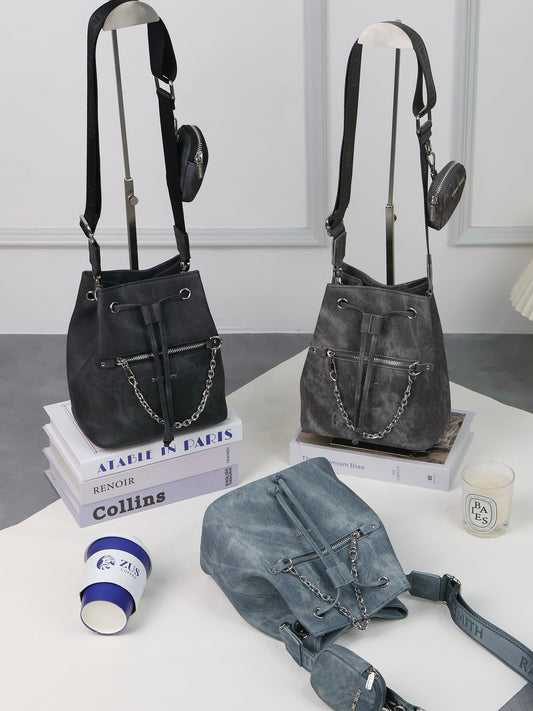 Ariel Denim Bucket Bag