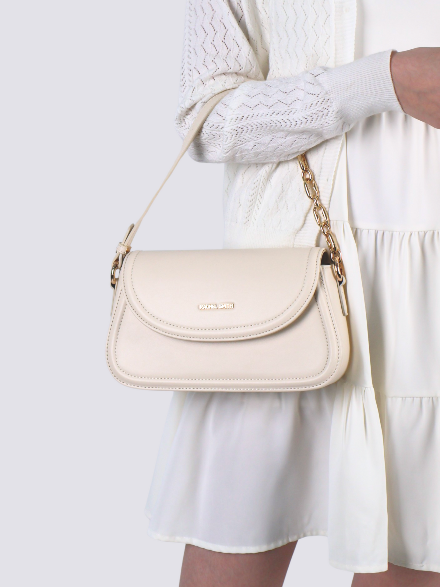 Ivory Saddle Crossbody Bag