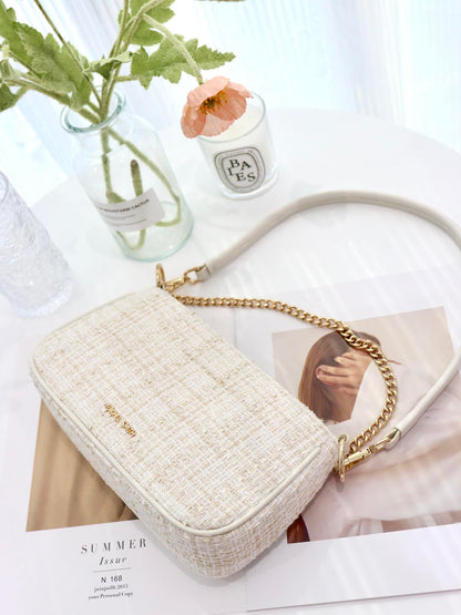 Ceci Tweed Hobo Shoulder Bag