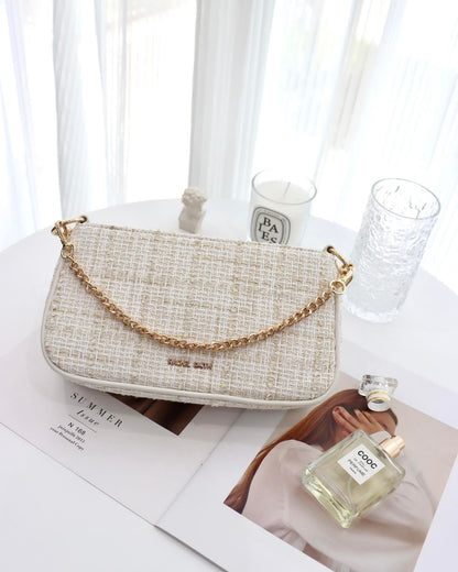 Ceci Tweed Hobo Shoulder Bag
