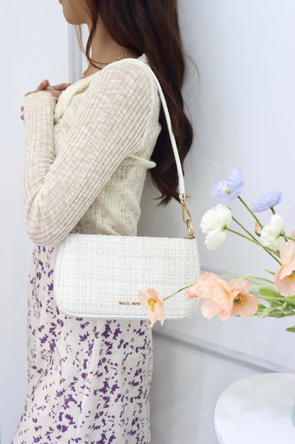 Ceci Tweed Hobo Shoulder Bag