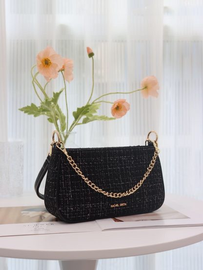Ceci Tweed Hobo Shoulder Bag